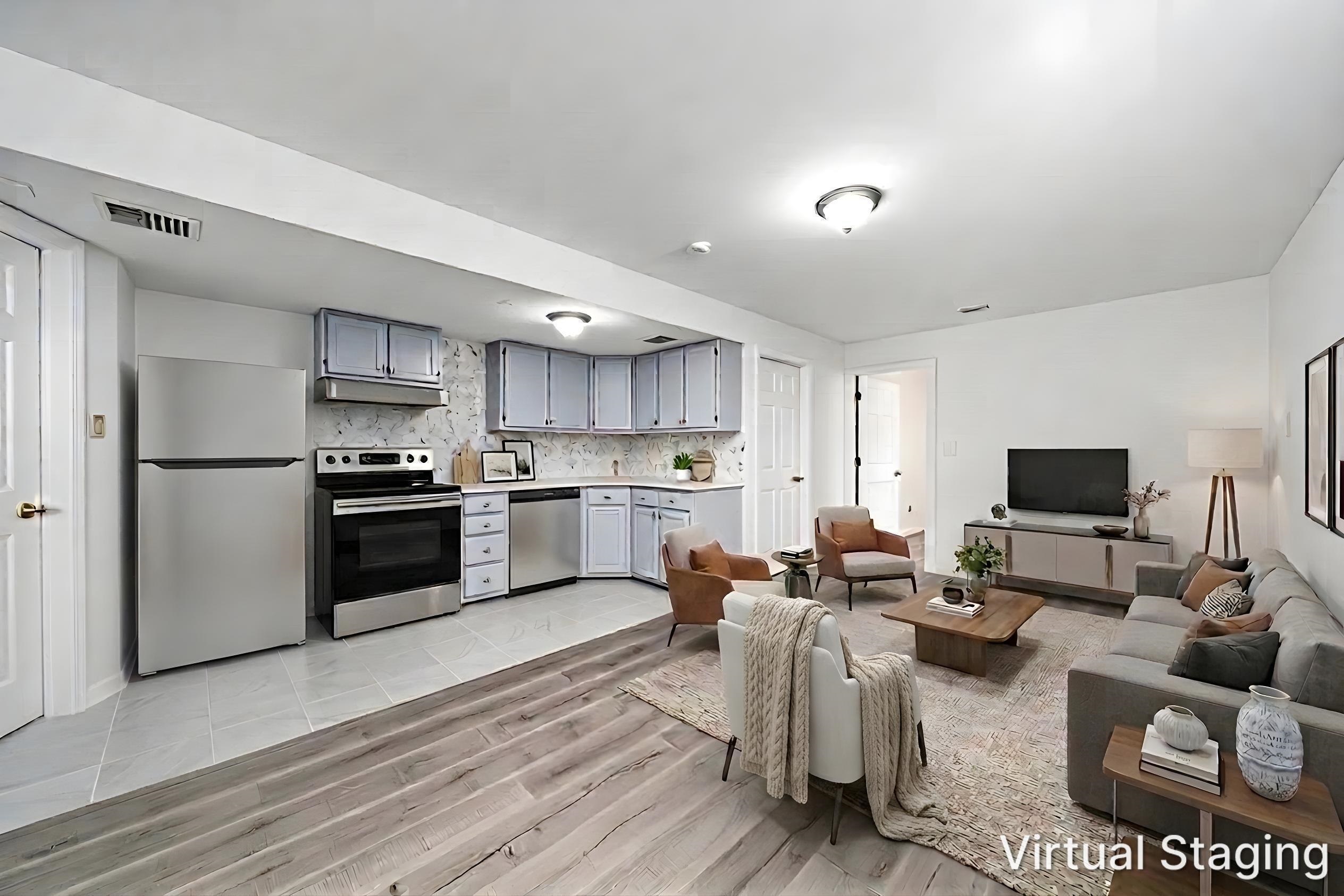 Second kitchen unit with modern cabinetry